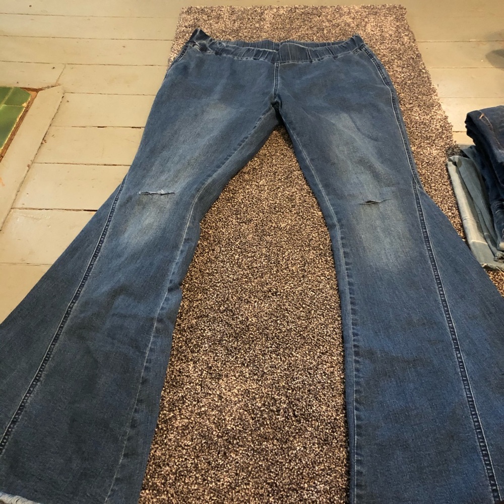 Pull on wide flare jeans